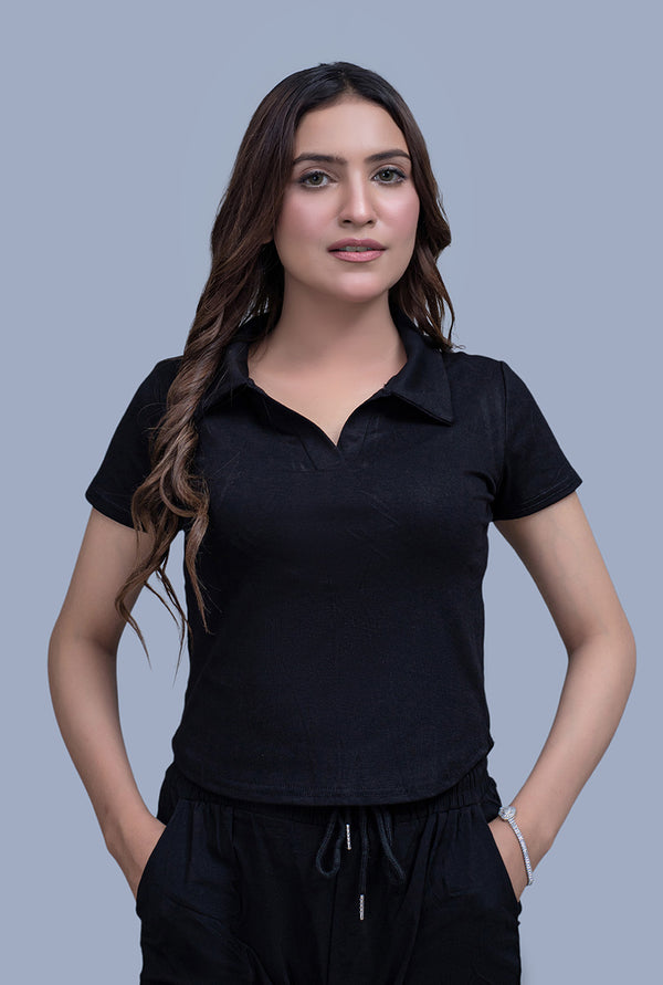 Midnight Grace Collar T-Shirt