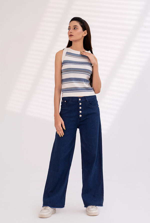 Thick striped sleeveless t.shirt